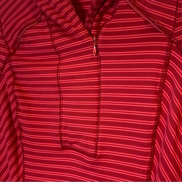 Lululemon Athletica Think Fast Half Zip Pullover Size 8 Deepest Cranberry - Picture 6 of 10